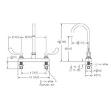 Elkay 8" Centerset with Exposed Deck Laminar Flow Faucet with 5" Gooseneck Spout 4" Wristblade Handles Chrome