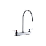 Elkay 8" Centerset with Exposed Deck Laminar Flow Faucet with 8" Gooseneck Spout 2" Lever Handles Chrome