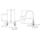 Elkay 8" Centerset with Exposed Deck Laminar Flow Faucet with 8" Gooseneck Spout 6" Wristblade Handles Chrome
