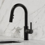 Elkay Avado Single Hole Bar Faucet with Pull-down Spray and Lever Handle Matte Black