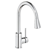 Elkay Avado Round Single Hole Kitchen Faucet with Pull-down Spray and Forward Only Lever Handle Chrome