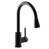 Elkay Avado Single Hole Kitchen Faucet with Pull-down Spray and Forward Only Lever Handle Matte Black