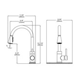 Elkay Avado Single Hole Kitchen Faucet with Pull-down Spray and Forward Only Lever Handle Matte Black