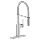 Elkay Avado Round Single Hole Kitchen Faucet with Semi-professional Spout and Forward Only Lever Handle Chrome