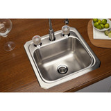 Elkay Celebrity Stainless Steel 15" x 15" x 6-1/8", 0-Hole Single Wide Bowl Drop-in Bar Sink