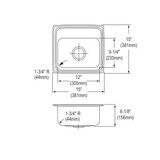 Elkay Celebrity Stainless Steel 15" x 15" x 6-1/8", 0-Hole Single Bowl Drop-in Bar Sink
