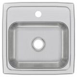 Elkay Celebrity Stainless Steel 15" x 15" x 6-1/8", 1-Hole Single Bowl Drop-in Bar Sink