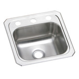 Elkay Celebrity Stainless Steel 15" x 15" x 6-1/8", 3-Hole Single Wide Bowl Drop-in Bar Sink