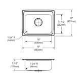 Elkay Celebrity Stainless Steel 19" x 18" x 7-1/8", 3-Hole Single Bowl Drop-in Sink