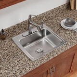 Elkay Celebrity Stainless Steel 22" x 19-1/2" x 7-1/8" 4-Hole Single Bowl Drop-in Sink