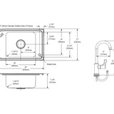 Elkay Celebrity Stainless Steel 25" x 17" x 7-1/8", 2-Hole Single Bowl Drop-in Classroom Sink and Faucet Kit