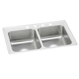 Elkay Celebrity Stainless Steel 33" x 19-1/2" x 7-1/8", 2-Hole Equal Double Bowl Drop-in Sink