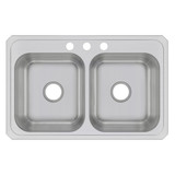 Elkay Celebrity Stainless Steel 33" x 21-1/4" x 6-7/8" 3-Hole Equal Double Bowl Drop-in Sink