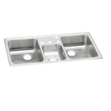 Elkay Celebrity Stainless Steel 43" x 22" x 7-1/8", 0-Hole Triple Bowl Drop-in Sink