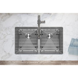 Elkay Crosstown 16 Gauge Stainless Steel 30-3/4" x 18-1/2" x 10" Equal Double Bowl Undermount Sink Kit with Faucet