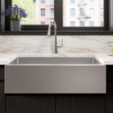 Elkay Crosstown 16 Gauge Stainless Steel 35-7/8" x 20-1/4" x 9" Equal Double Bowl Tall Farmhouse Sink Kit with Aqua Divide