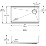 Elkay Crosstown 16 Gauge Workstation Stainless Steel, 31-1/2" x 18-1/2" x 9" Single Bowl Undermount Sink Kit