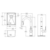 Elkay Crosstown 18 Gauge Stainless Steel 13-1/2" x 18-1/2" x 9" Single Bowl Undermount Bar Sink & Faucet Kit with Drain