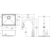 Elkay Crosstown 18 Gauge Stainless Steel 22-1/2" x 18-1/2" x 9" Single Bowl Undermount Sink & Faucet Kit with Bottom Grid & Drain