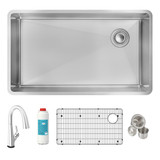 Elkay Crosstown 18 Gauge Stainless Steel 31-1/2" x 18-1/2" x 9" Single Bowl Undermount Sink Kit with Filtered Faucet