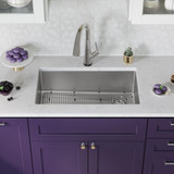 Elkay Crosstown 18 Gauge Stainless Steel 31-1/2" x 18-1/2" x 9" Single Bowl Undermount Sink Kit with Filtered Faucet