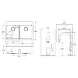 Elkay Crosstown 18 Gauge Stainless Steel 33" x 22" x 9", Equal Double Bowl Dual Mount Sink Kit with Filtered Faucet with Aqua Divide