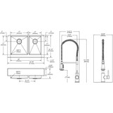 Elkay Crosstown 18 Gauge Stainless Steel 35-7/8" x 20-1/4" x 9" 60/40 Double Bowl Farmhouse Sink & Faucet Kit with Bottom Grid & Drain