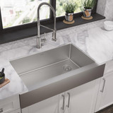 Elkay Crosstown 18 Gauge Stainless Steel 35-7/8" x 20-1/4" x 9" Single Bowl Farmhouse Sink & Faucet Kit with Drain