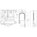 Elkay Crosstown 18 Gauge Stainless Steel 35-7/8" x 20-1/4" x 9", Equal Double Bowl Farmhouse Sink & Faucet Kit with Aqua Divide & Bottom Grid & Drain