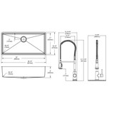 Elkay Crosstown 18 Gauge Stainless Steel 36-1/2" x 18-1/2" x 9" Single Bowl Undermount Sink & Faucet Kit with Bottom Grid & Drain