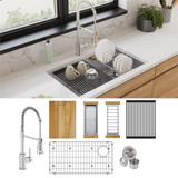 Elkay Crosstown 18 Gauge Workstation Stainless Steel 31-1/2" x 18-1/2" x 9" Single Bowl Undermount Sink & Faucet Kit