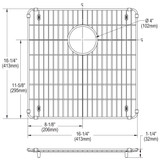 Elkay Crosstown Stainless Steel 16-1/4" x 16-1/4" x 1-1/4" Bottom Grid