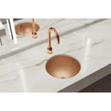 Elkay CuVerro Antimicrobial Copper 14-3/8" x 14-3/8" x 6", Single Bowl Undermount Bathroom Sink and Overflow Assembly