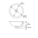 Elkay CuVerro Antimicrobial Copper 14-3/8" x 14-3/8" x 6", Single Bowl Undermount Bathroom Sink and Overflow Assembly