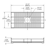 Elkay Dart Canyon Stainless Steel 27-1/2" x 13" x 4-3/8" Reversible Bottom Grid