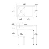 Elkay Dependabilt Stainless Steel 36-1/2" x 25-13/16" x 43-3/4" 16 Gauge One Compartment Sink w/ 18" Right Drainboard and Stainless Steel Legs