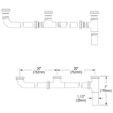 Elkay Drain Fitting end Outlet for Triple Bowl Sinks with Aligned Drains