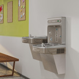 Elkay ezH2O Bottle Filling Station & Versatile Bi-Level ADA Vandal-Resistant Cooler Non-Filtered Refrigerated Stainless