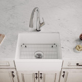 Elkay Fireclay 24-7/16" x 19-11/16" x 9-1/8" Single Bowl Farmhouse Sink Kit with Filtered Faucet, White
