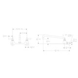 Elkay Foodservice 8" Centerset Wall Mount Faucet with 12" Arc Tube Spout 2" Lever Handles 1/2" Offset Inlets Chrome