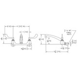 Elkay Foodservice 8" Centerset Wall Mount Faucet with 8" Arc Tube Spout 4" Wristblade Handles 1/2" Offset Inlets