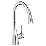 Elkay Gourmet Single Hole Kitchen Faucet with Pull-down Spray and Forward Only Lever Handle Chrome