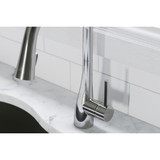 Elkay Gourmet Single Hole Kitchen Faucet with Pull-down Spray and Forward Only Lever Handle Chrome