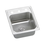 Elkay Lustertone Classic Stainless Steel 13" x 16" x 6-1/2", 3-Hole Single Bowl Drop-in ADA Sink with Perfect Drain and Quick-clip