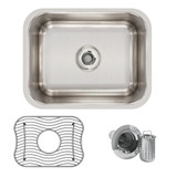 Elkay Lustertone Classic Stainless Steel 14-1/2" x 11-3/4" x 7", Single Bowl Undermount Bar Sink Kit