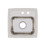 Elkay Lustertone Classic Stainless Steel 15" x 15" x 7-1/8", MR2-Hole Single Bowl Drop-in Bar Sink with Quick-clip and 3-1/2" Drain
