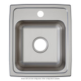 Elkay Lustertone Classic Stainless Steel 15" x 17-1/2" x 5-1/2" 3-Hole Single Bowl Drop-in ADA Sink