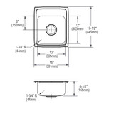 Elkay Lustertone Classic Stainless Steel 15" x 17-1/2" x 6-1/2" 1-Hole Single Bowl Drop-in ADA Sink with Quick-clip