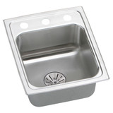 Elkay Lustertone Classic Stainless Steel 15" x 17-1/2" x 6-1/2", 3-Hole Single Bowl Drop-in ADA Sink with Perfect Drain and Quick-clip