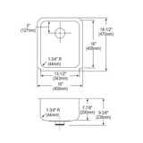 Elkay Lustertone Classic Stainless Steel 16" x 18-1/2" x 7-7/8", Single Bowl Undermount Sink Kit with Perfect Drain